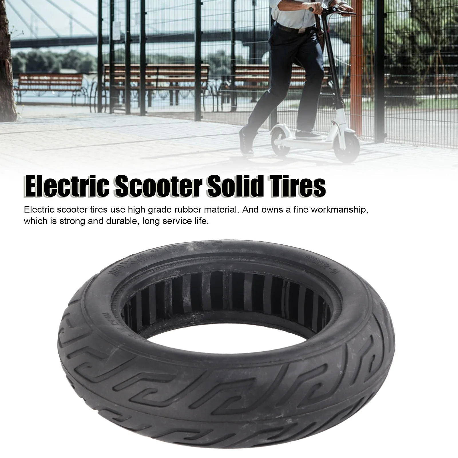 

Rubber Electric Scooter Solid Tires Explosion Proof Scooter Replacement Tire Stable Performance Easy Using for Off Road Racing