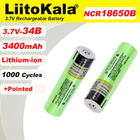Hot Liitokala Original NCR18650B 3.7v 3400mAh 18650 Lithium Rechargeable Battery with Pointed(No PCB) batteries