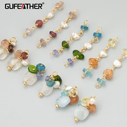 GUFEATHER,2pcs/lot,ME28,jewelry accessories,18k gold plated,copper,natural stone,hand made,charms,diy pendants,jewelry making