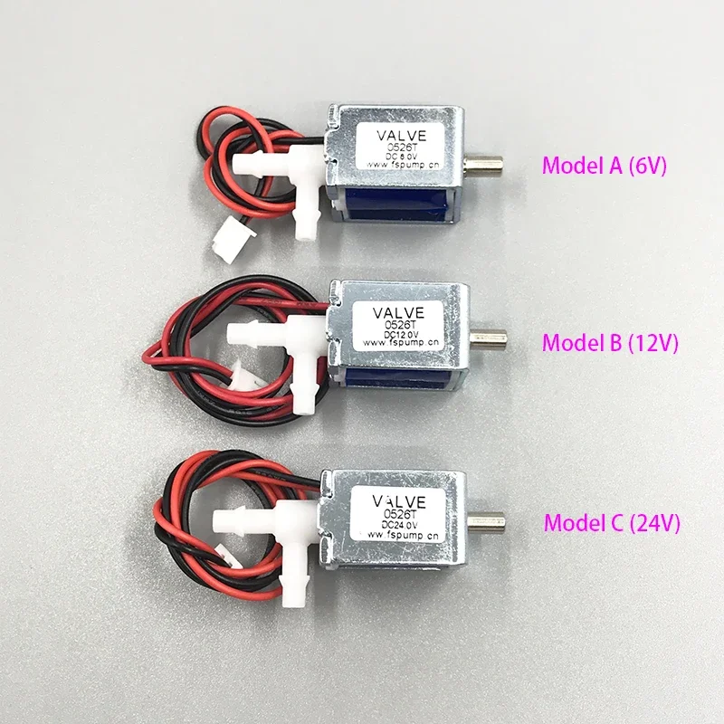 1PC DC 6V/ 12V/ 24V piccola elettrovalvola elettrica valvola di controllo del flusso d'aria del Gas a 2 posizioni a 3 vie 0-600mmHg