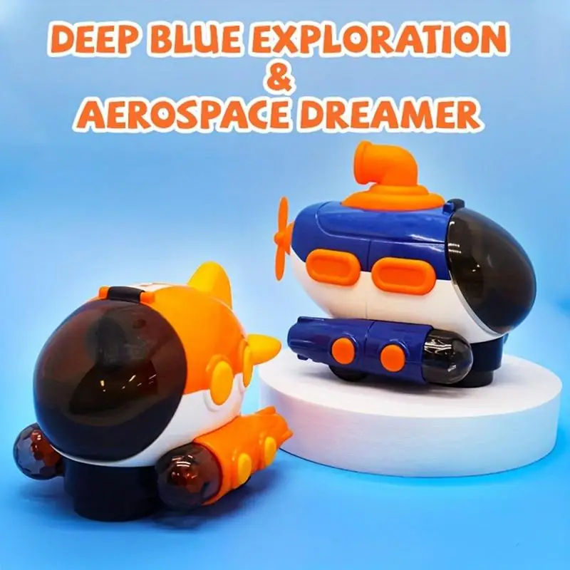 Aeronave de brinquedo carro simulação modelo submarino com luz música astronauta design barco mergulho brinquedos para crianças avião brinquedos