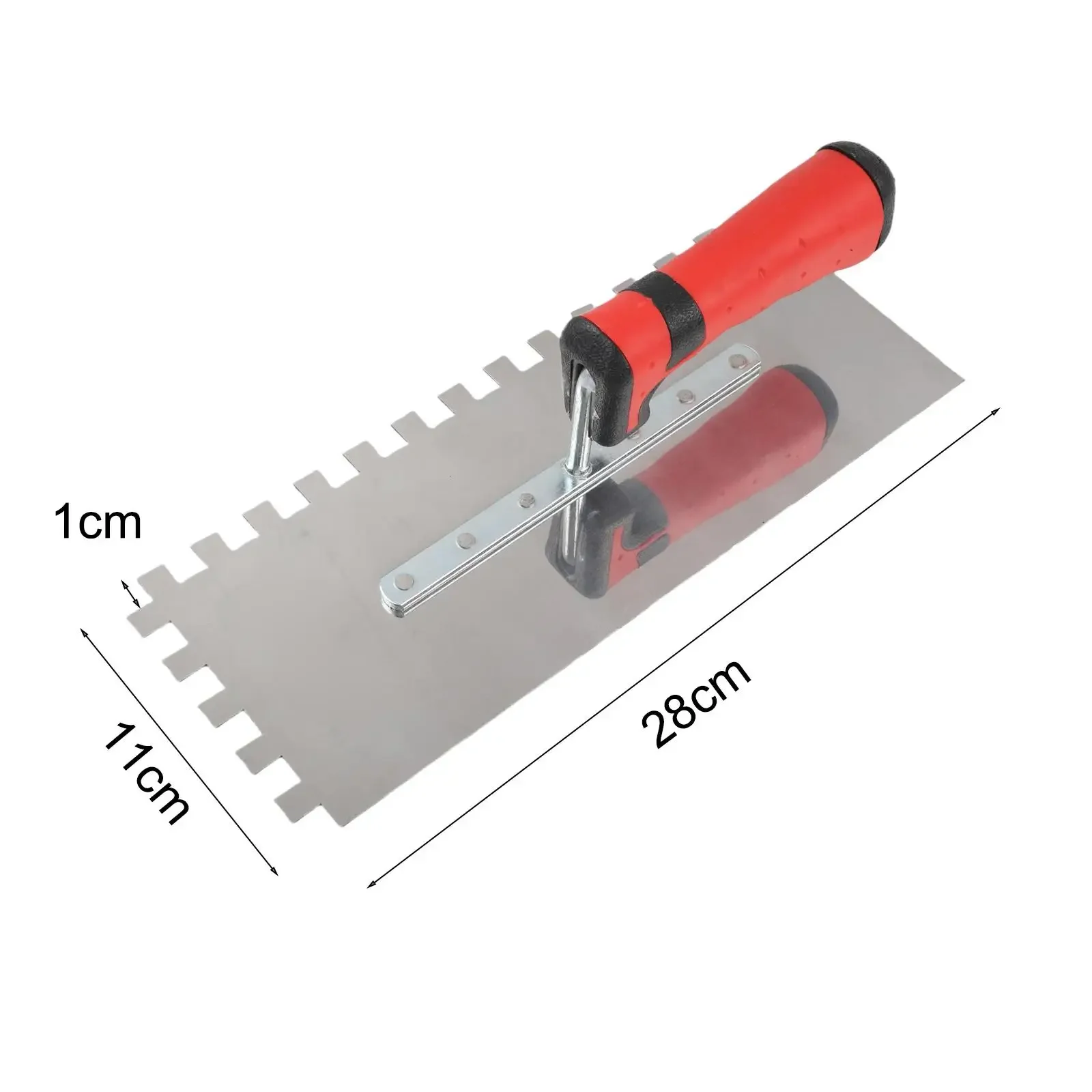 3 Pieces Stainless Steel Notched Trowel Set Square Tooth for Tile Installation For Masonry with Welded Aluminum Shank