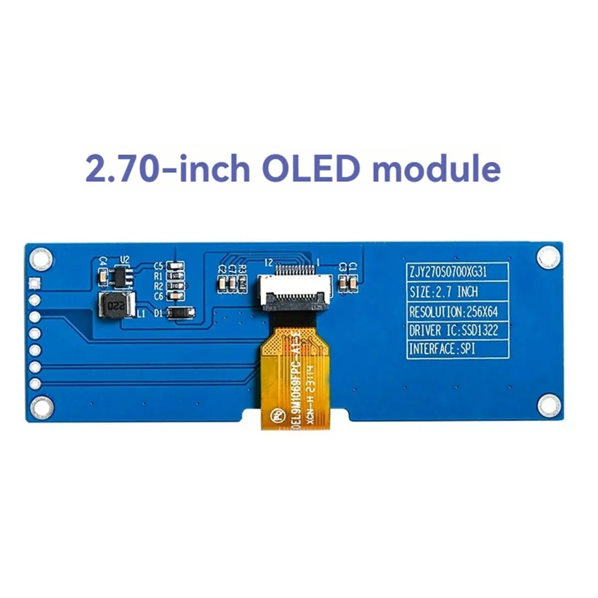 New Electronics 2.7 Inch OLED LCD Display Module 256x64 Monochrome Display SSD1322 Supports SPI 7Pin