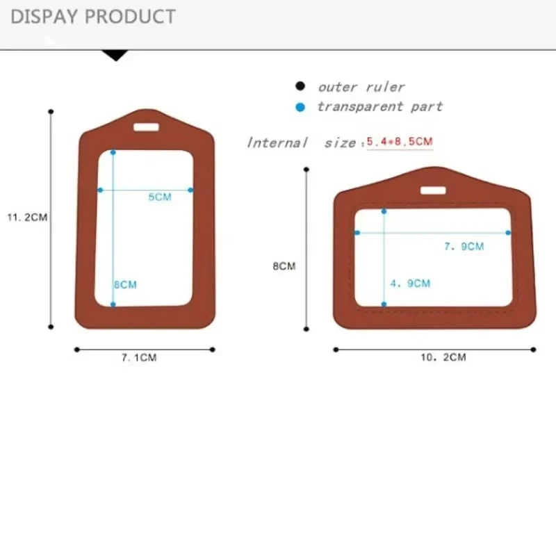 Porte-carte de crédit en cuir PU transparent double face, coloré, sans fermeture éclair, badge, fournitures de travail, 2024, 1 pièce