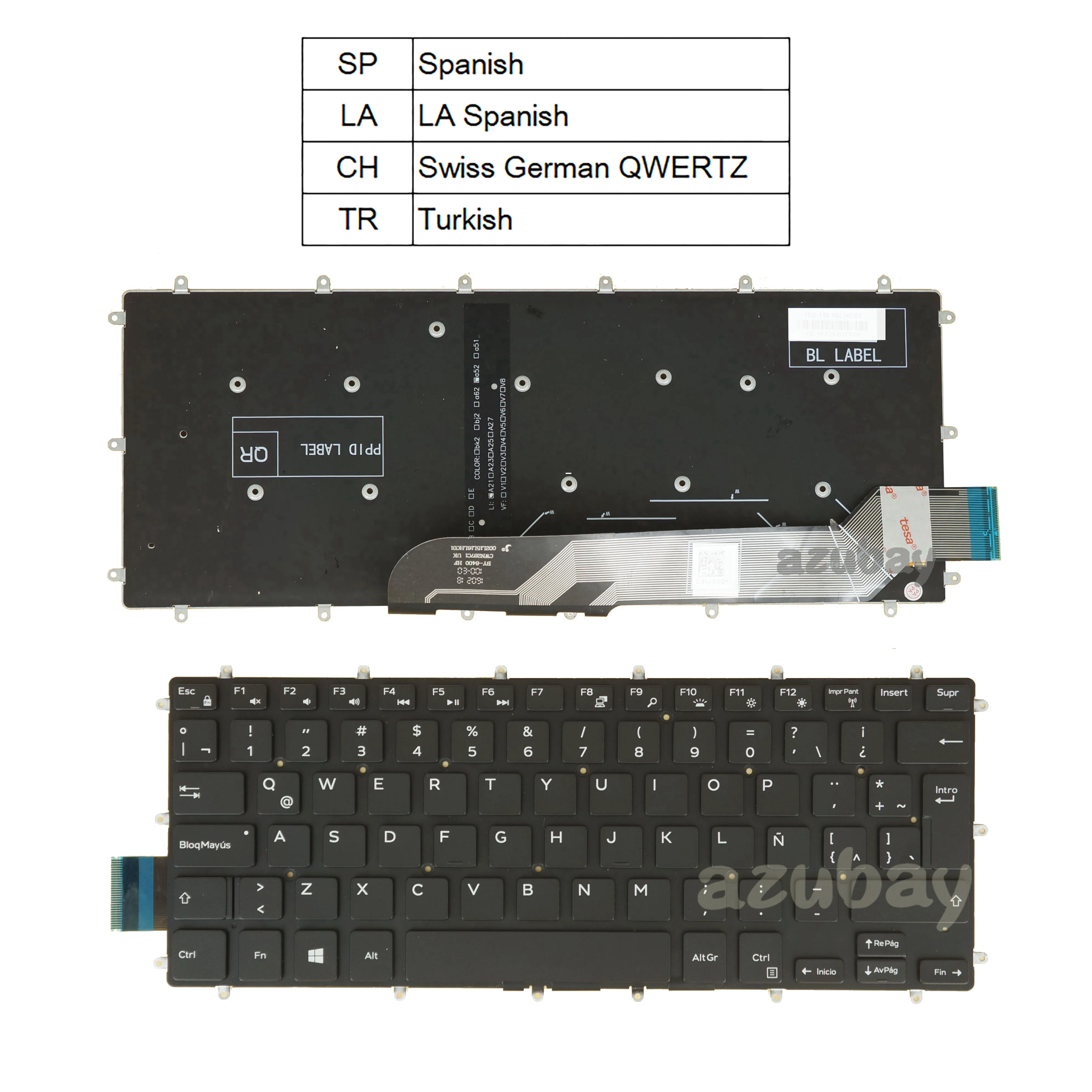 teclado retroiluminado para dell inspiron 5481 2em1 14 7460 15 7569 2em1 7579 2em1 7572 3480 3481 3482 3490 la espanhol suico turco 01