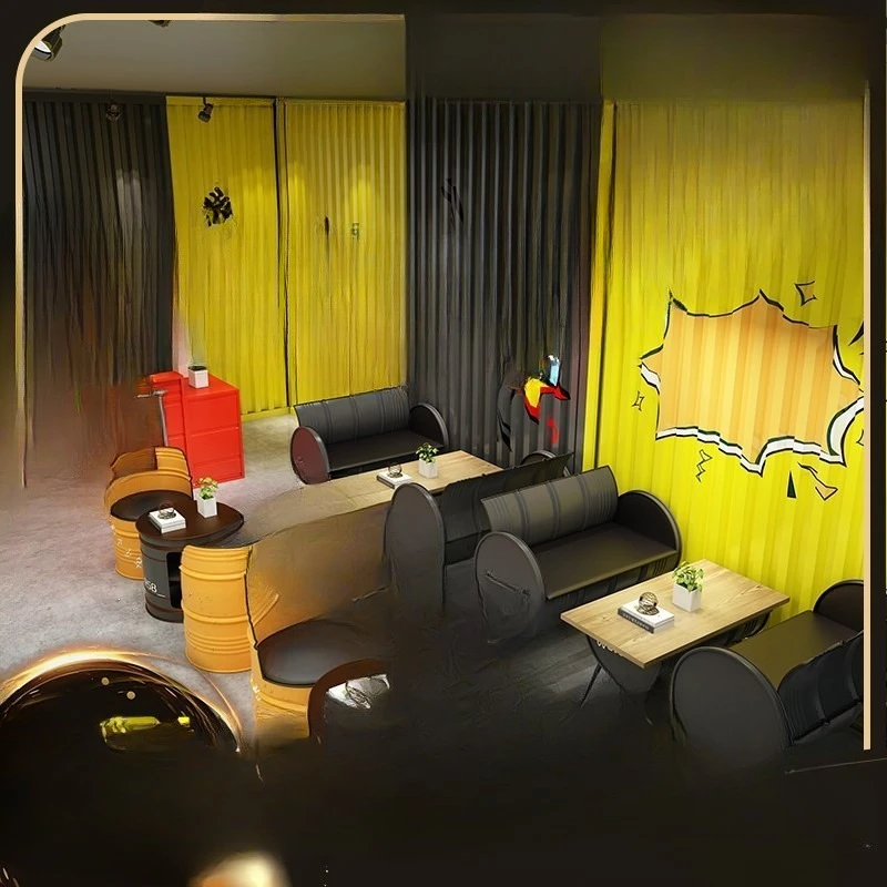 Industrial wind drum, bar booth loft retro restaurant
