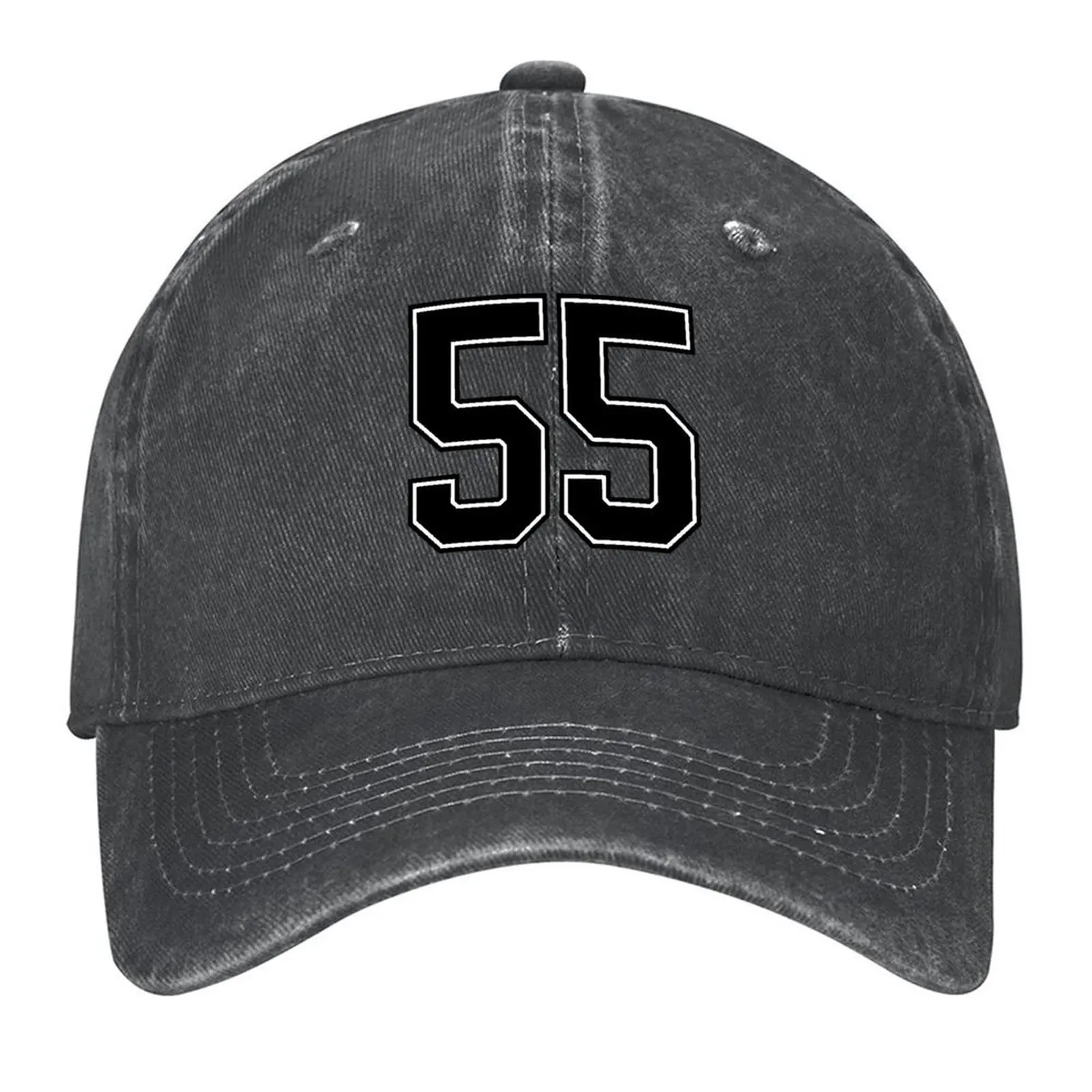 

Black Number 55 lucky sports jersey fifty five Baseball Cap Horse Hat Male hat dad hat Rugby Woman Men's