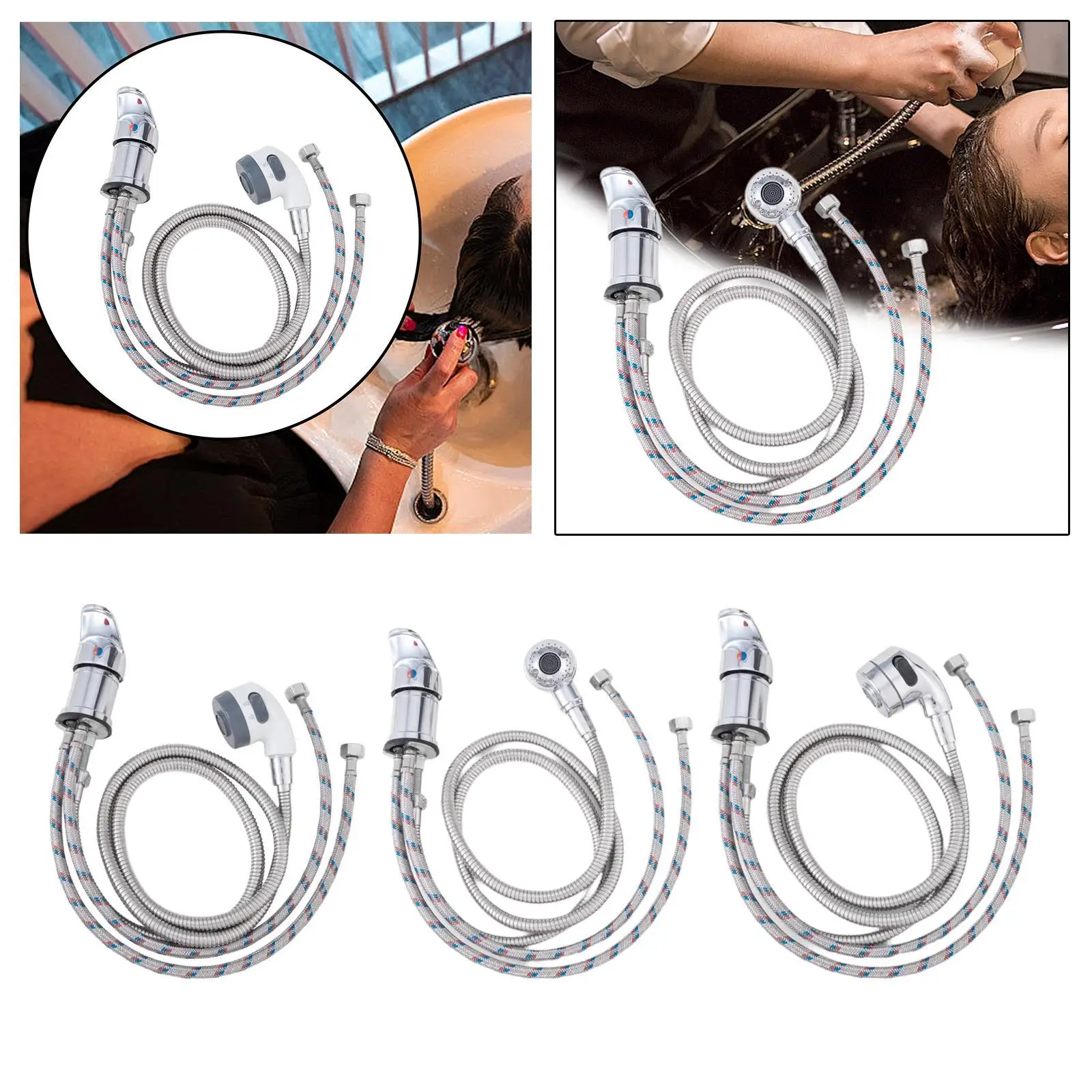 

Shampoo Bowl And Set, 60cm Shampoo Bed Set, Easy Installation, Hot/Cold Mixer for Hotel, Home,