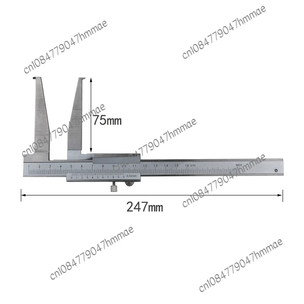 

Штангенциркуль с плоской головкой 160 мм, 0,02 мм, с длинным когтем, внутренний диаметр, штангенциркуль с нониусом