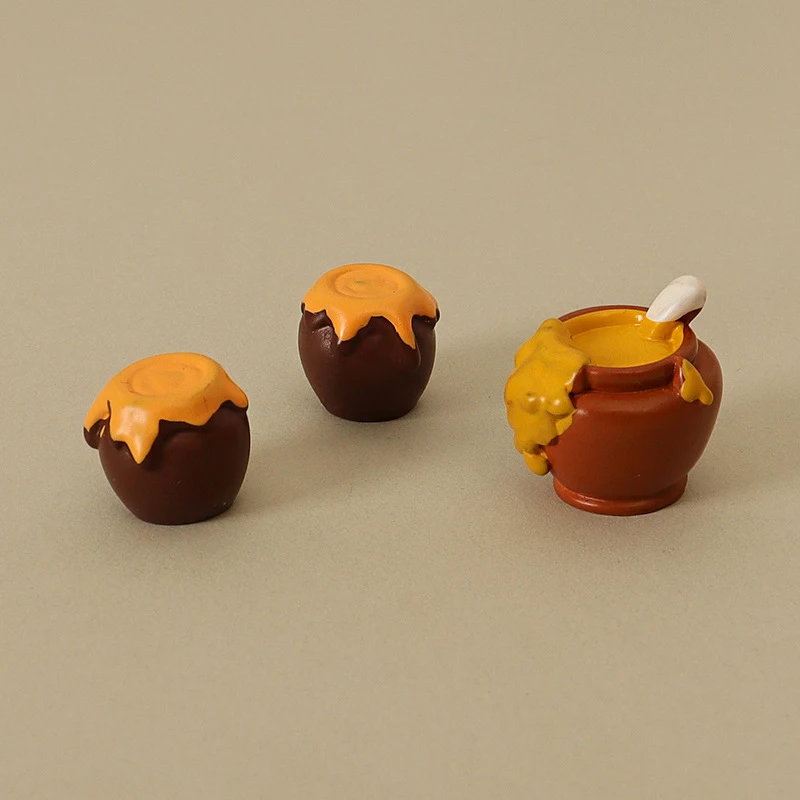 3Pcs 1/12 Dollhouse Simulation Honey Jar Set Dollhouse Miniature Kitchen Food Decoration Dolls House Accessories