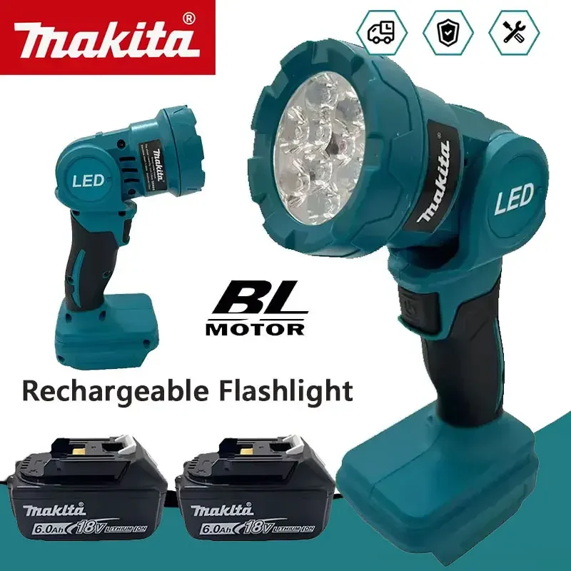 

Аккумуляторный светодиодный фонарь Makita, ручной прожектор для улицы, перезаряжаемый фонарь, рабочий светильник для стройплощадки, для аккумуляторов 18В
