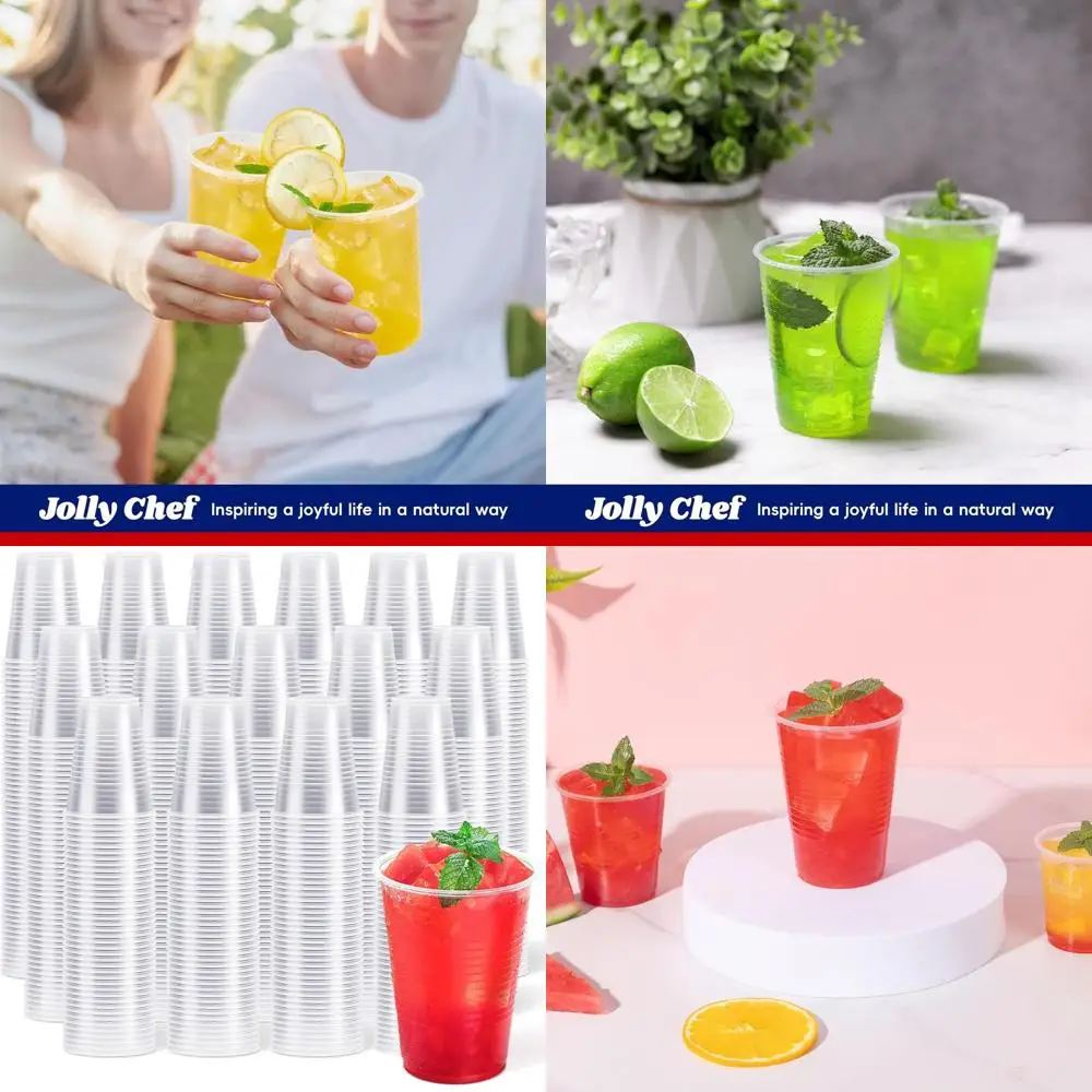 

120 Pack 9oz Clear Plastic Party Cups - Small Disposable Tumblers for Cold Drinks and Events