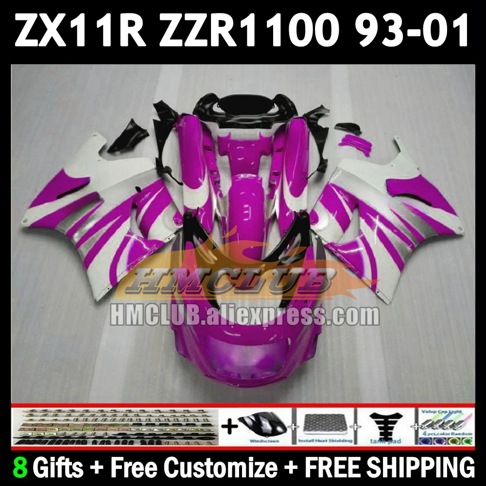 ZX-11R For KAWASAKI NINJA ZX11 ZZR 1100 ZX 11 11R 175No.68 ZZR1100 ZX11R 1993 1994 1995 1996 97 98 99 00 pink rose 01 Fairing