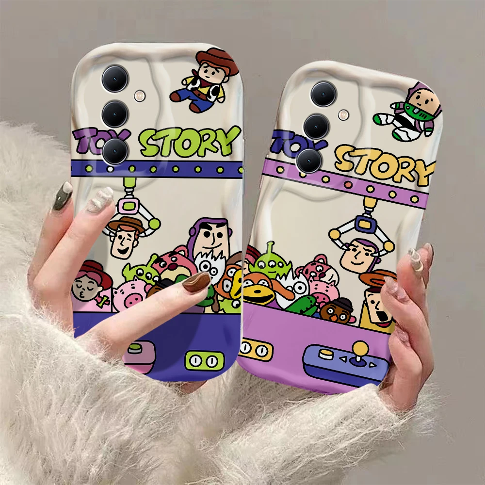 Cute cartoon Toys Storys 3D Wave Case For Samsung A73 A72 A71 A55 A54 A53 A35 A34 A33 A25 A24 A23 A15 A14 A13 A05 4G 5G Cover