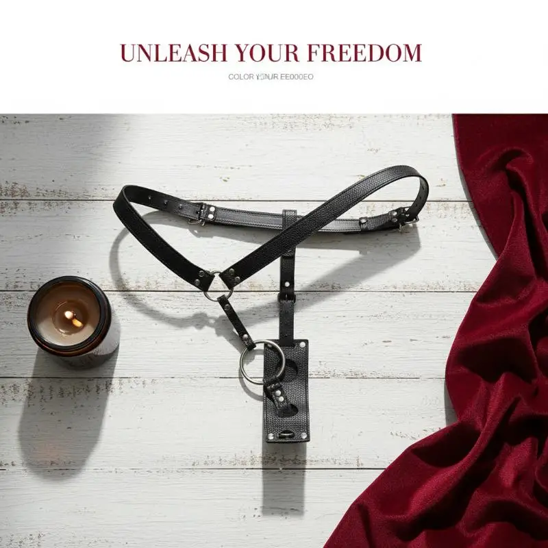 Amour NookBDSM Bondage,Sex Toys For Men Strap-on Butt Plug And Dildo Harness. Strapon Leather Chastity Panties
