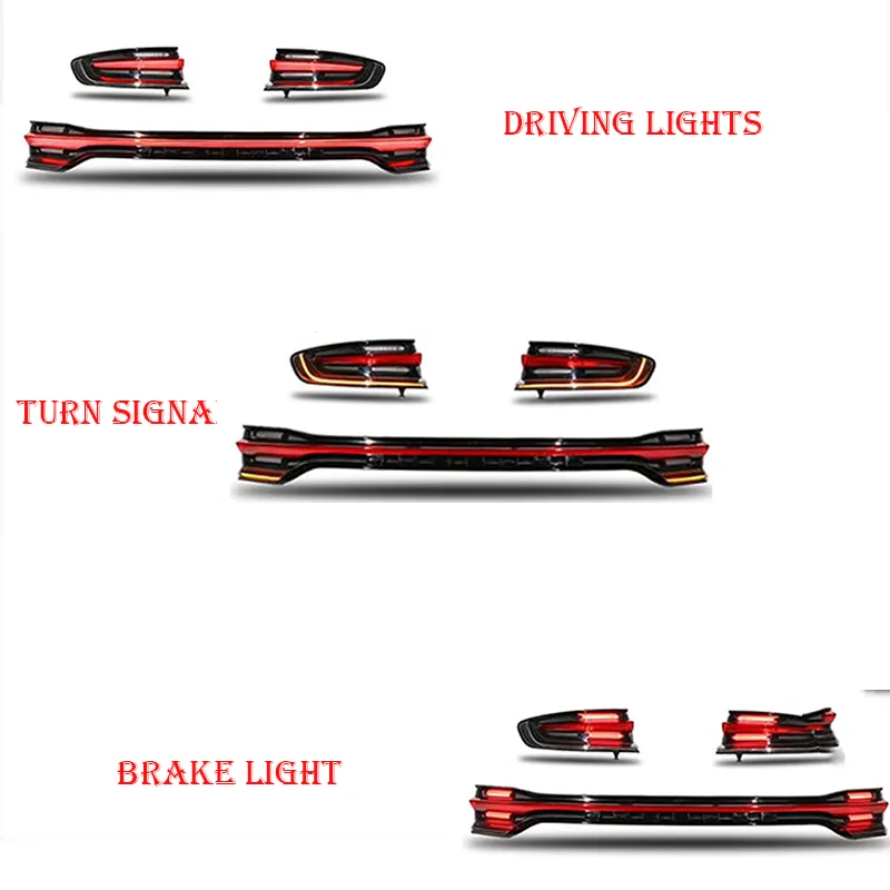 Pair LED Matrix Through Taillight Assembly For Porsche Macan 2014-2017 Mid Tail Rear Turn Brake DRL Light Car Accessory Modified