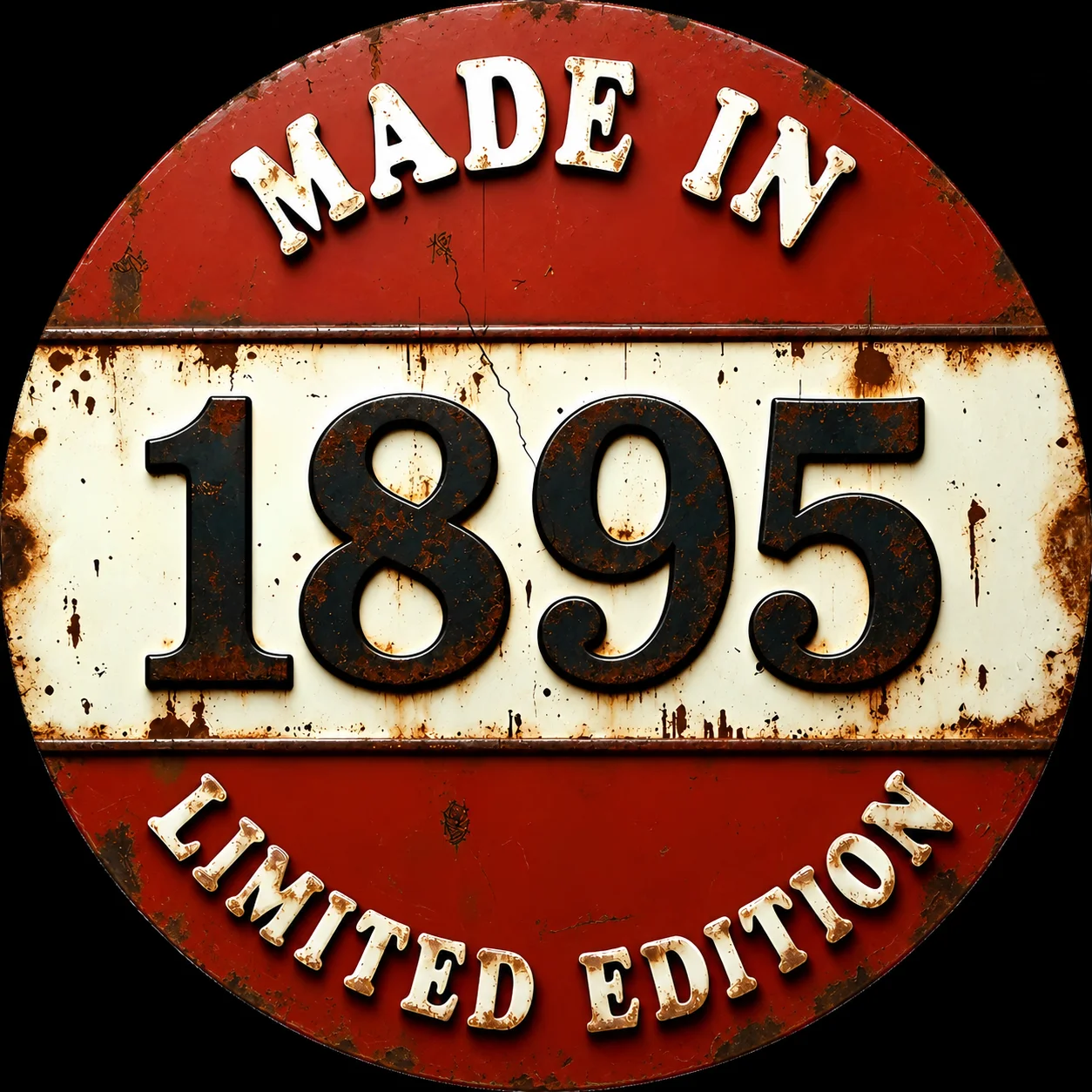 Retro Round Metal Signs Collection Made In 1890‑1899 Vintage Limited Edition Wall Art for Cafe Garage Decoration