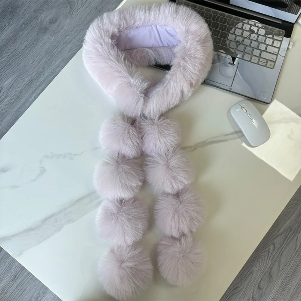 جديد بلون الشتاء وشاح طويل شال فو الثعلب الفراء لينة منديل التفاف رشاقته الرقبة أدفأ الفتيات