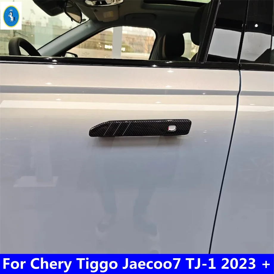

RHD Outside Car Door Pull Doorknob Handle Bowl Cover Trim For Chery Tiggo Jaecoo7 TJ-1 2023 - 2025 Carbon Fiber Look Accessories