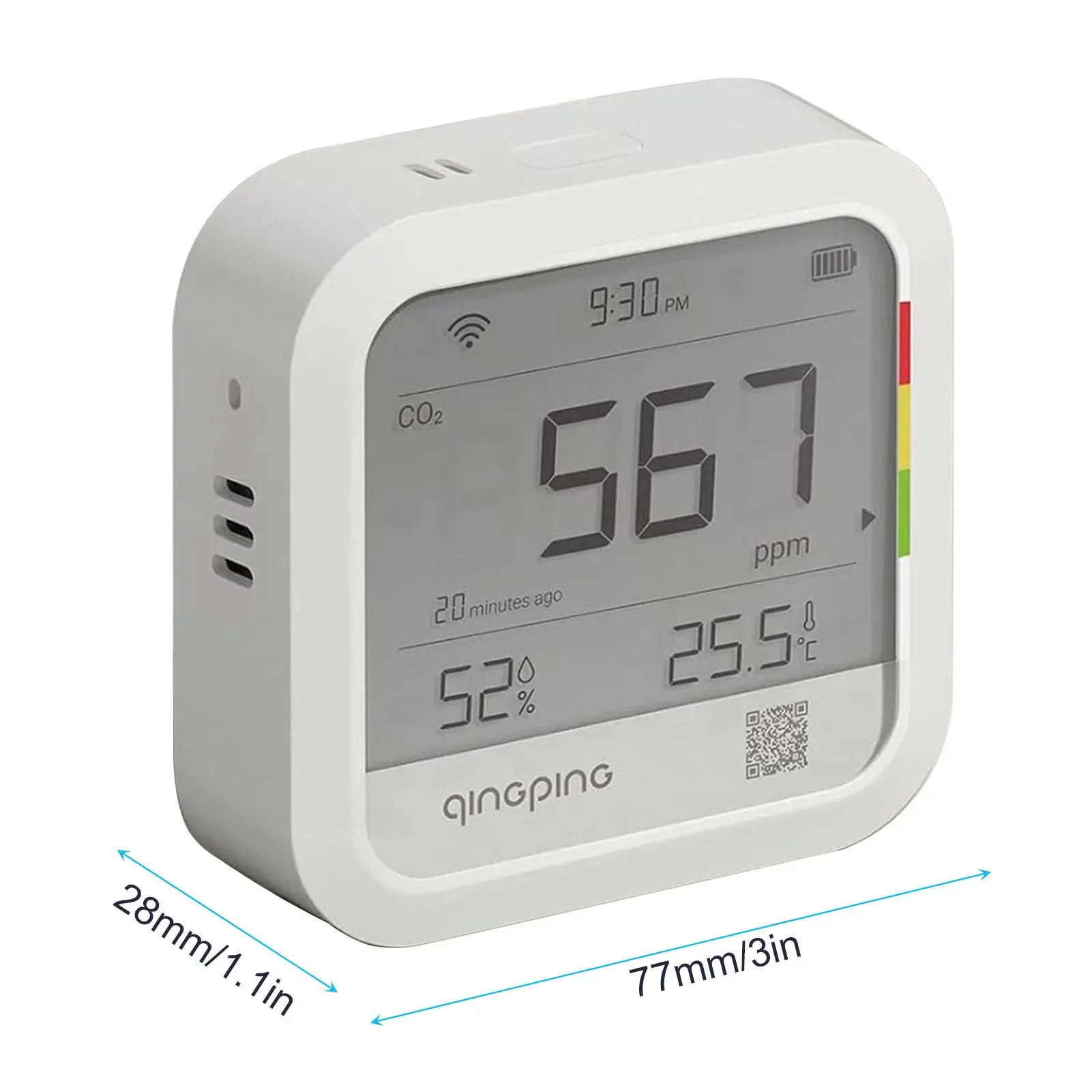 B-M Qingping CO2 Detector Temperature and Humidity Monitor for Indoor Thermometer Hygrometer Home Temperature Humidity Sensor