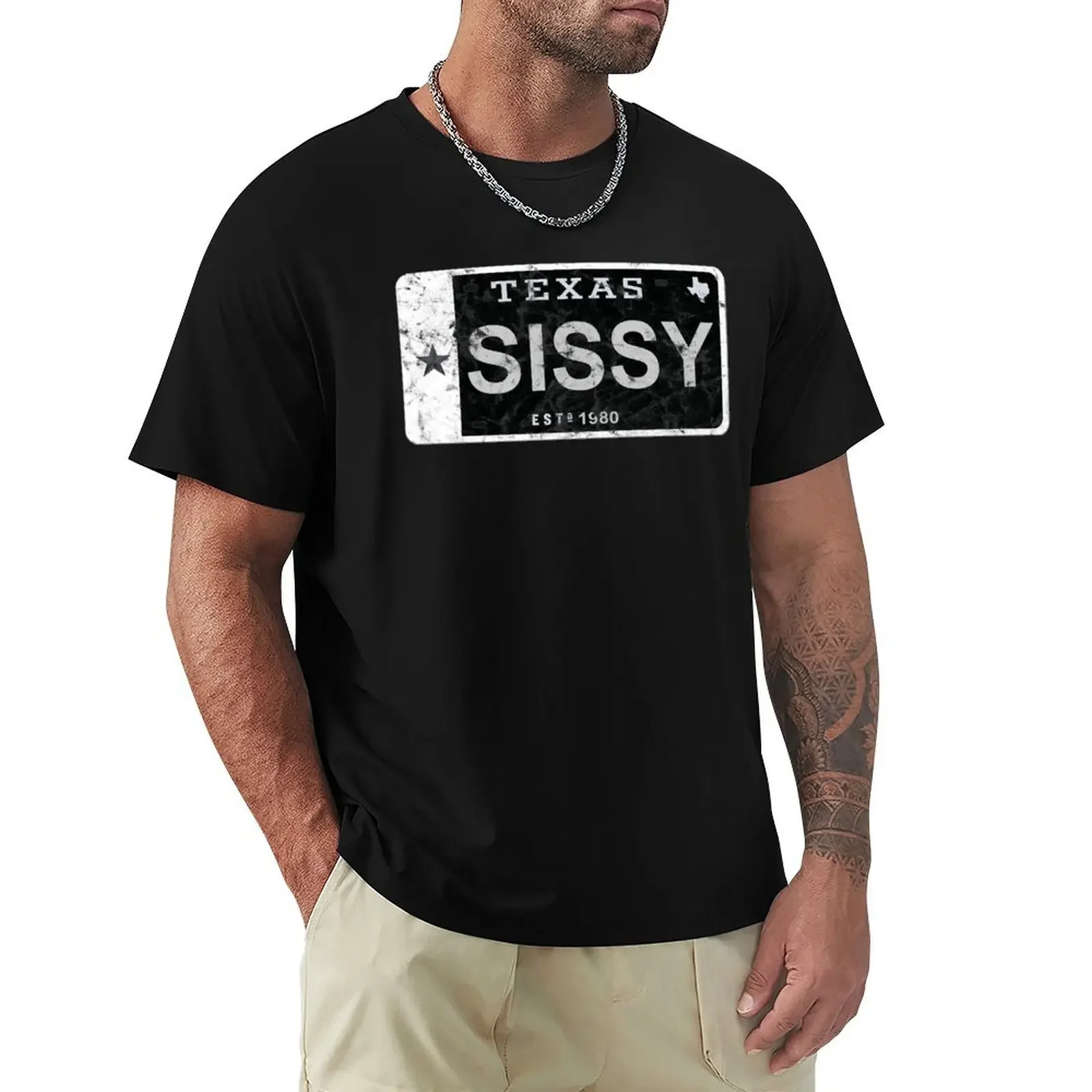 

Sissy Texas Plate T-Shirt blue archive animal prinfor boys shirts graphic tee T-shirts for men cotton