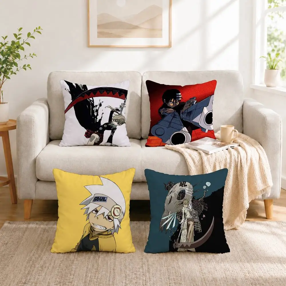 

Anime Soul Eater Maka Albarn Pillow Case Square Double-Sided Sofa Cushion Cover Bedroom Bedside Pillow Gift