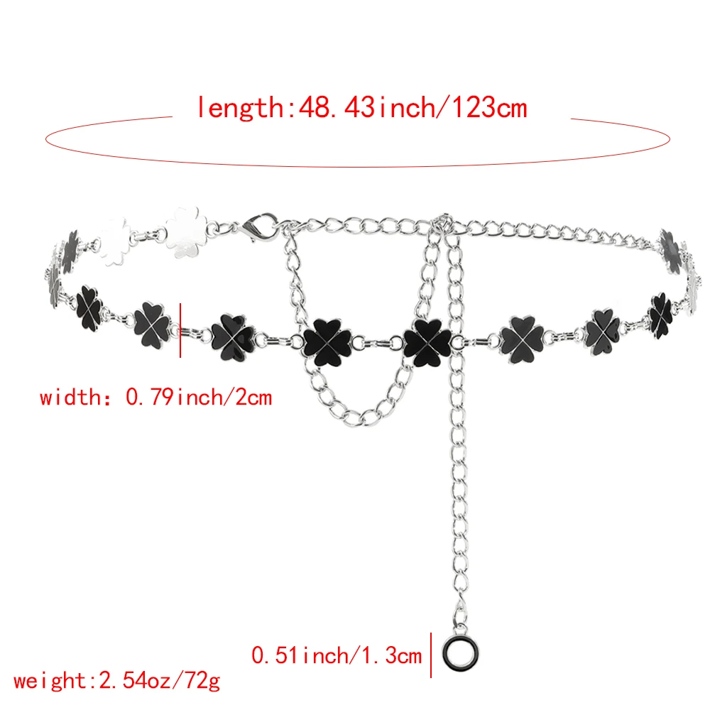 New fashion 100 with dress senior sense four-leaf clover chain thin decorative belt skirt waist a suit