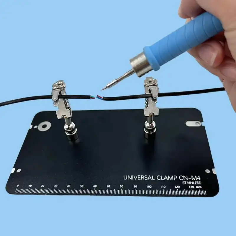 مشبك PCB عالمي للإلكترونيات، دعامة قابلة للتعديل مع قاعدة مغناطيسية قوية وأذرع زنبركية لإصلاحات إلكترونيات اللحام