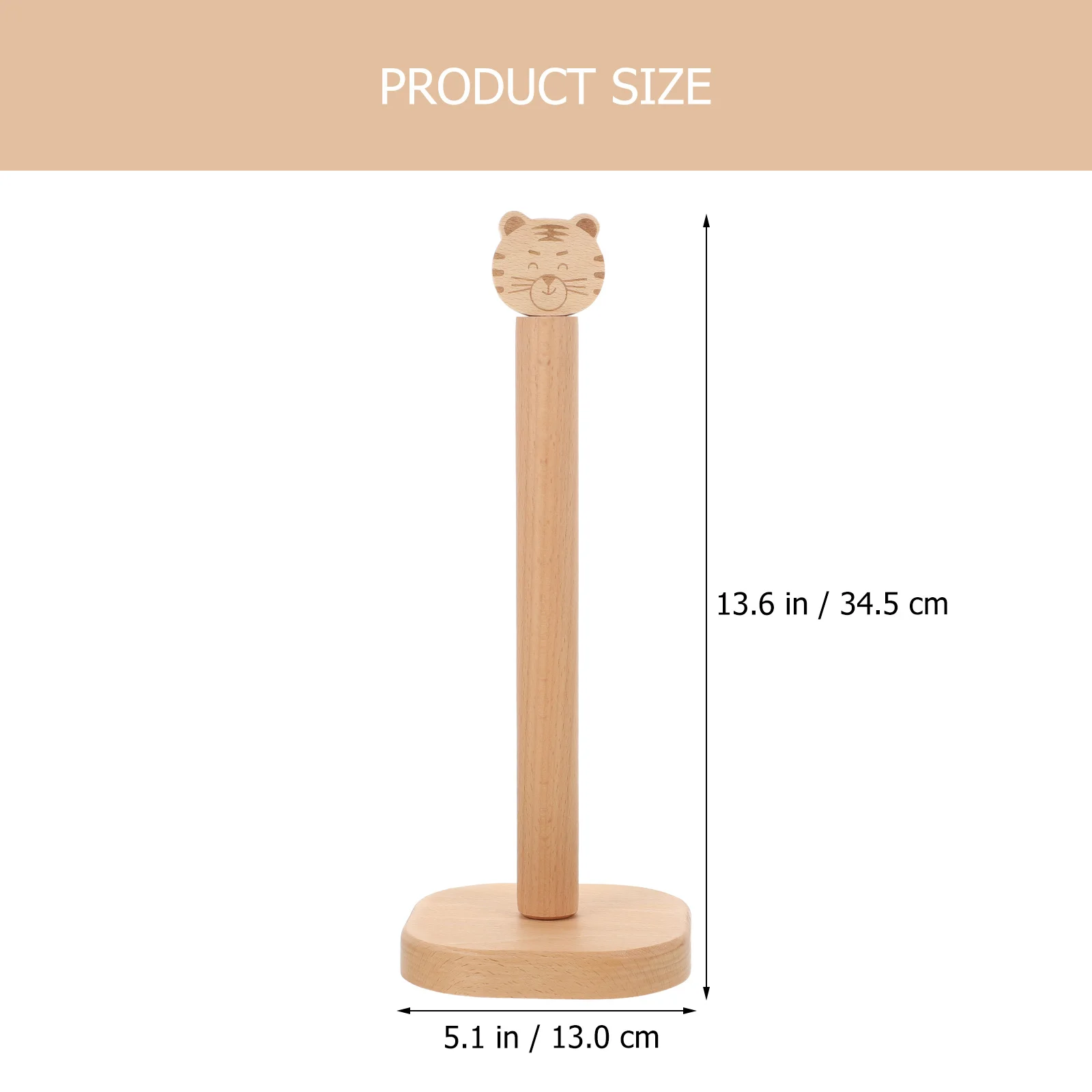 

Wooden Tiger Paper Towel Stand Vertical Roll Organizer Kitchen Countertop Tissue Rack Holder Vertical Roll Paper Organizer