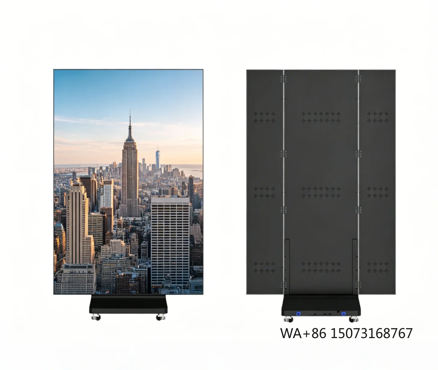 

LED Advertising Digital P2.5/P1.5/P1.2 GOB Indoor Double-Sided Tri-Fold Poster Foldable LED Screen Display HDR10+ 4K Resolution