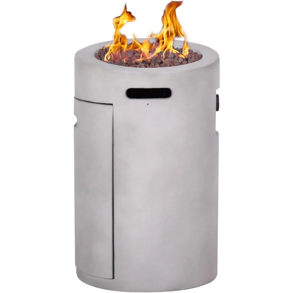 

Уличная круглая пропановая костра 30 000 БТ с лавовыми камнями и погодой TerraFab из искусственного бетона