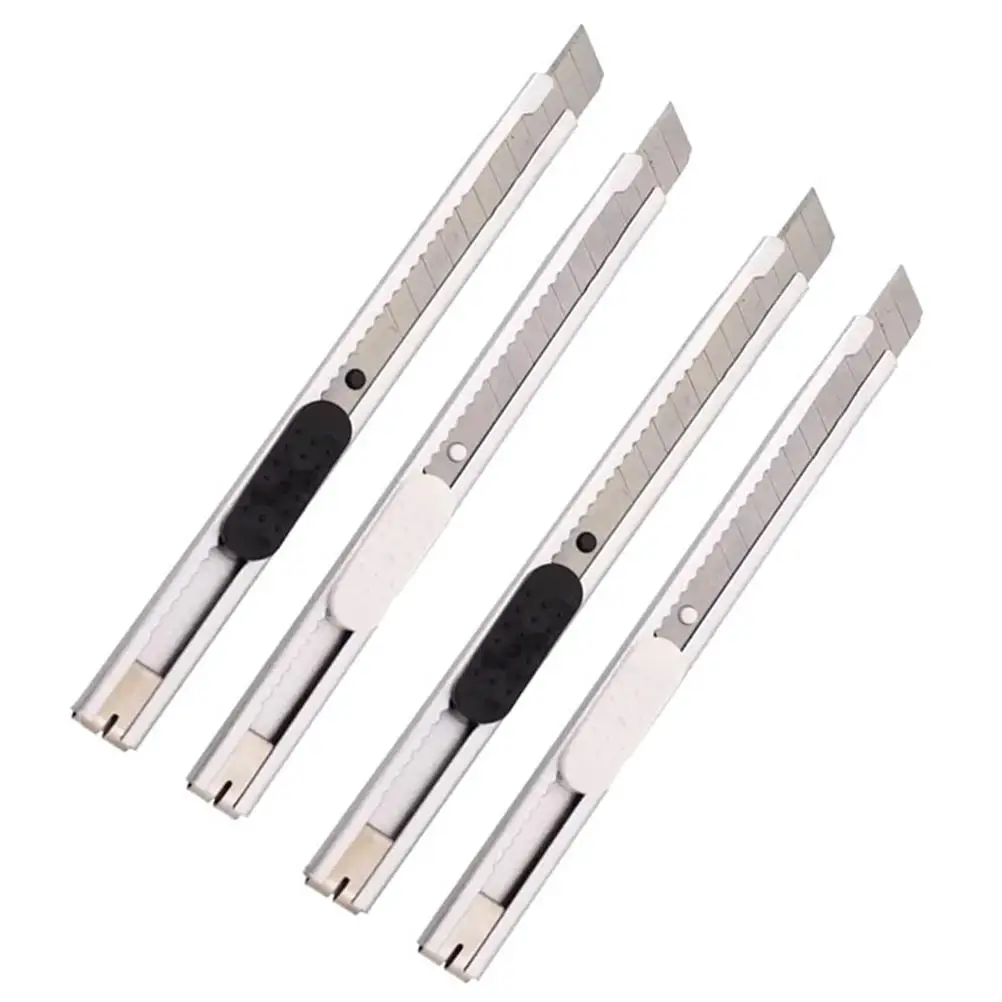 4pcs Metal Knife Retractable Blade Easy Replace Safe MultiPurpose Lightweight Paper Cutting Paper Tool