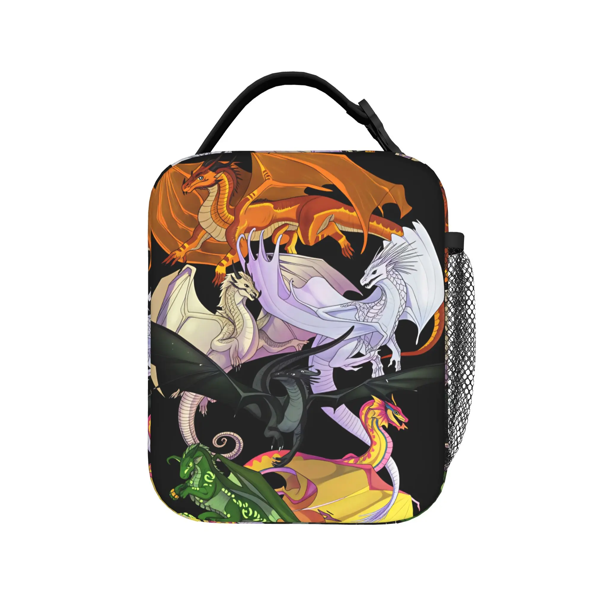 Wing Of Fire dragons Lunch Bag For Women  Designer Lunch Box Casual Travel Cooler Bag Portable Oxford Tote Food Bags