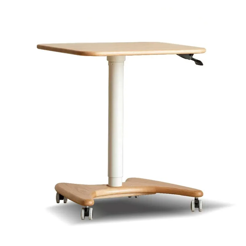 

Solid wood lifting desk, movable office podium table, lifting study desk, small apartment desk, desk lifting computer desk