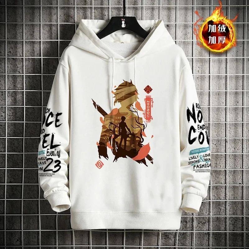 Genshin Impact Furina Kapuze Sweatshirt Mantel gleichen Stil für Männer Frauen 2024 neue Winter lose dicke Plüsch Pullover Hoodie Tops