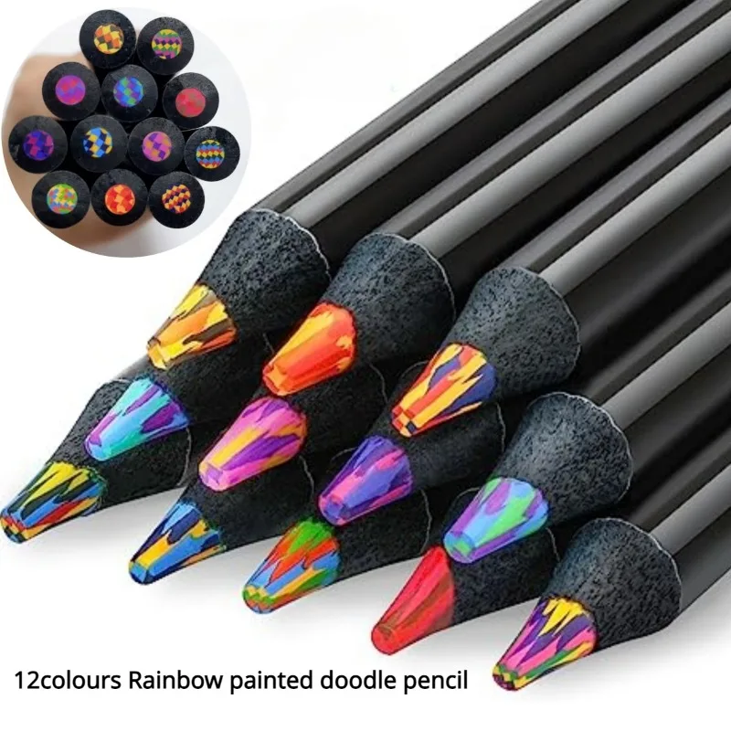 12pc Rainbow Magic Markers - Gradient, Smudge-Free Colors for School & Art, Perfect Back to School Stationery