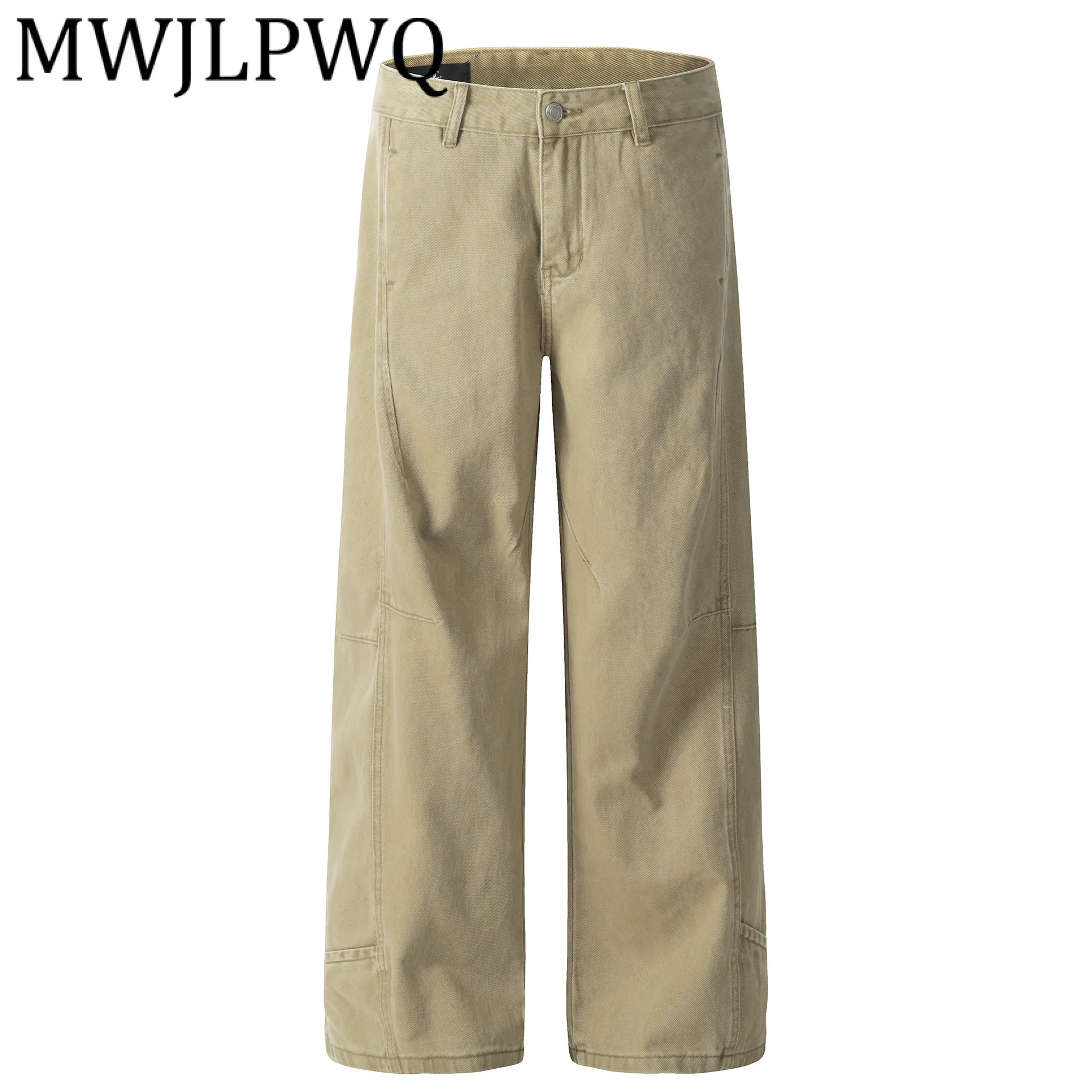 

MWJLPWQ модные весенне-осенние новые американские брюки 2021, мужские уличные тяжелые свободные потертые брюки-карго, шикарные 21472