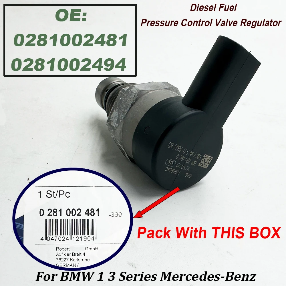 

New 0281002481 0281002494 Common Rail Solenoid Valve DRV Valve A6110780449 For B-MW 1 3 Series Mercedes-Benzz 281002481