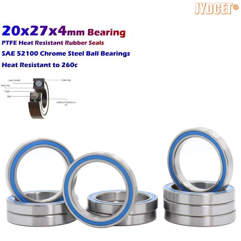 

20x27x4mm Bearings 6704-2RS - Rubber Seals - Precision High Speed Bearing for RC Car Boat Plane fishing reels