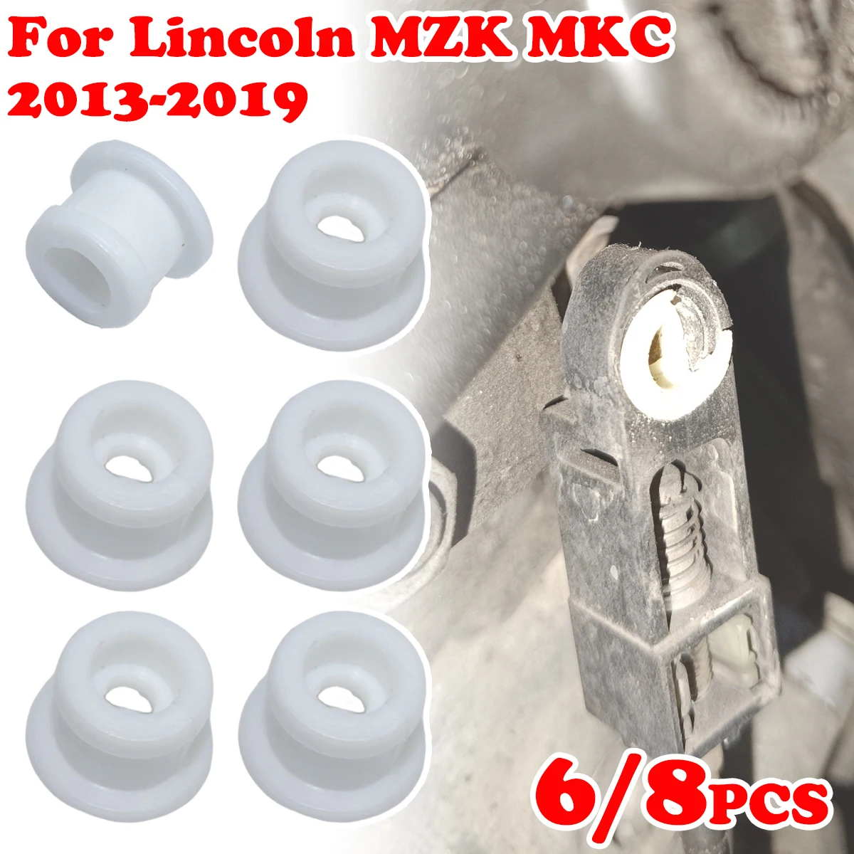 

6/8pcs Shifter Cable Bushing For Lincoln MZK MKC 2013 - 2019 AT Gear End Connector Fix Sleeve Grommet Repair Kit DG9Z-7K340-A