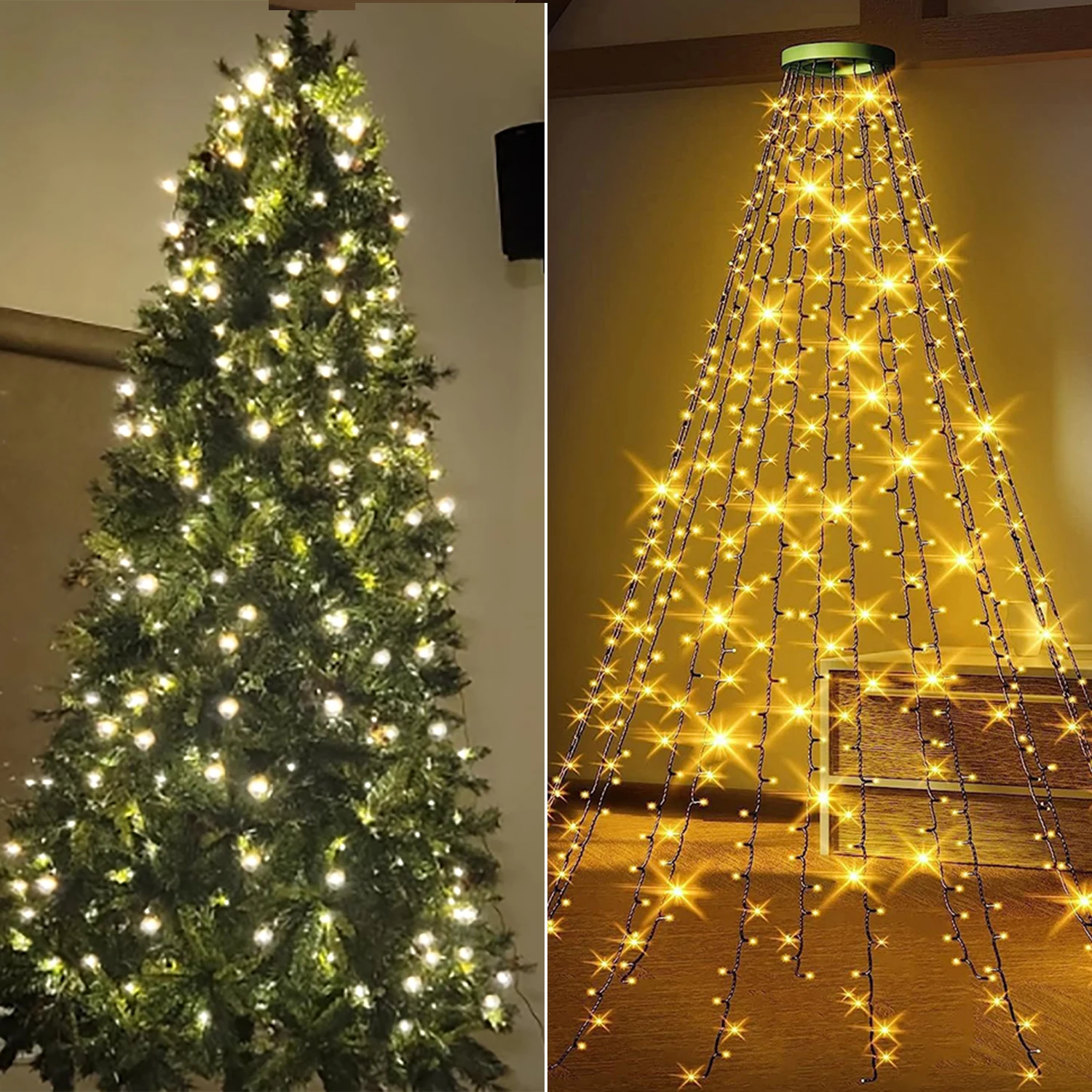 ไฟ LED สายยาว 1.5 ม./2 ม./3 ม. สำหรับตกแต่งต้นคริสต์มาส ไฟน้ำตก ไฟประดับตกแต่งสวน ระเบียง ภายในและภายนอกอาคาร งานปาร์ตี้ งานแต่งงาน