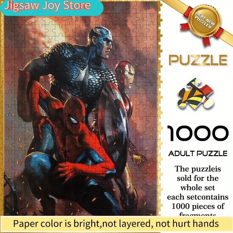 

Бесшовный пазл на тему Marvel Z10.18-51: Человек-паук, Капитан Америка и Железный человек вместе - прочный, утолщенный, из ДИ-материала.