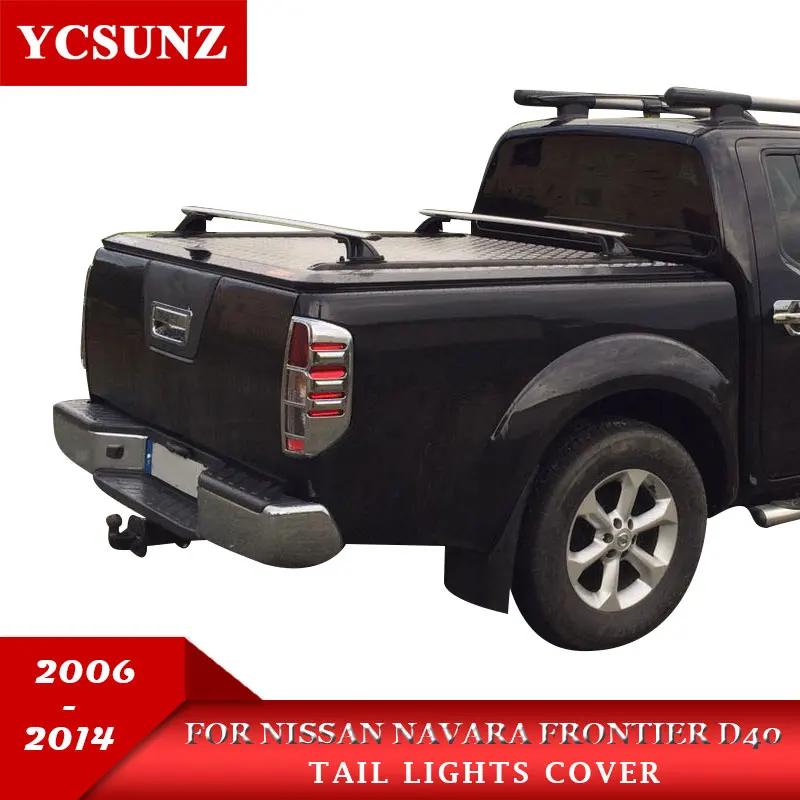 Car Chrome Navara 2006 Accessories Tail Light Cover Lamp Trim For Nissan Frontier Navara D40 2006-2013 Car Styling Plate Part