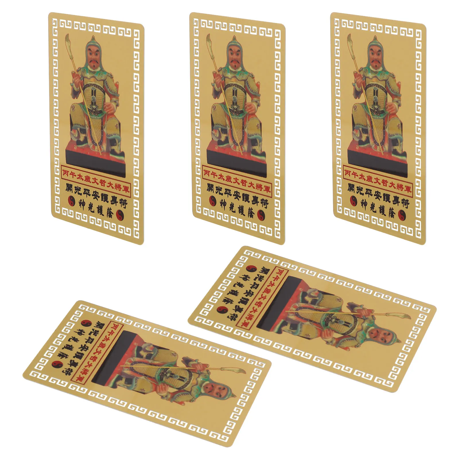 

6Pcs Tai Sui Amulet Cards Feng Shui 2026 Horse Year General Wenzhe Protection Luck Wallet Decoration Zodiac Charm