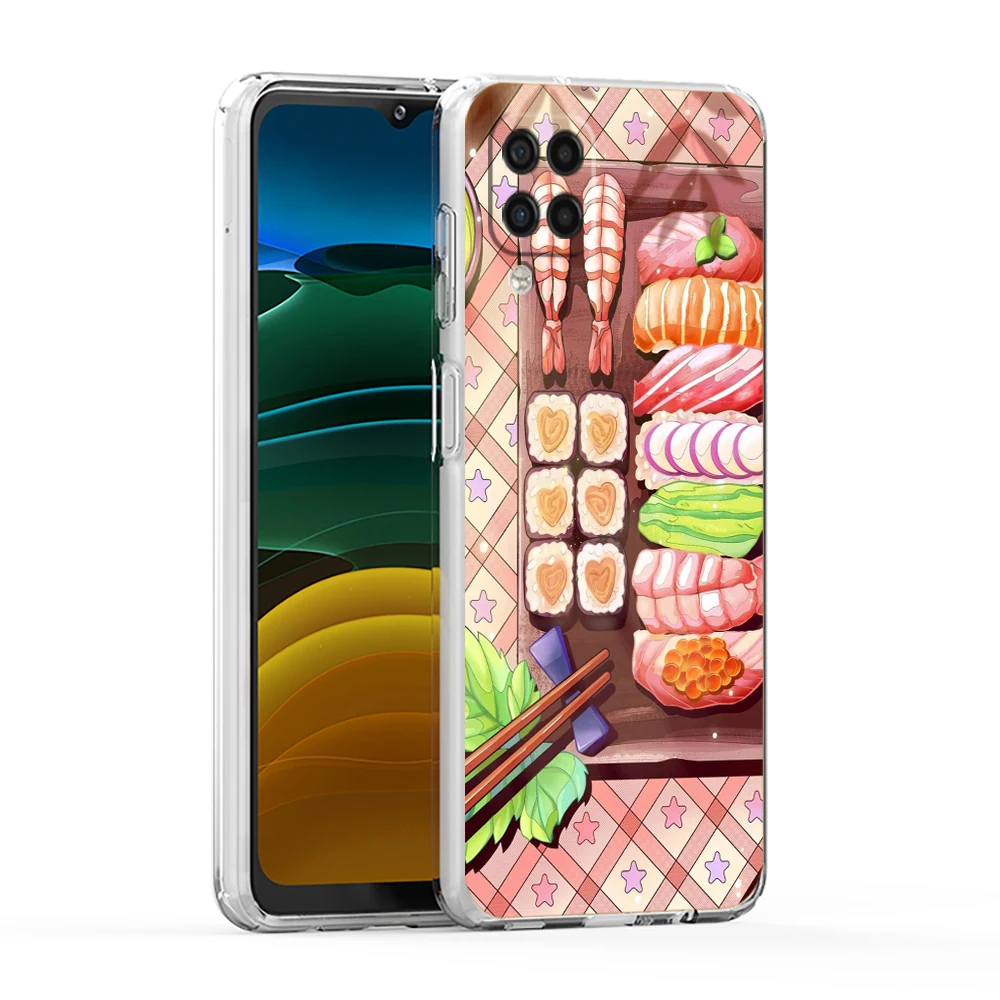 Japanese Sushi Soft Cover for Samsung Galaxy A13 A15 A17 A22 A23 A25 A31 A32 A33 A35 A41 A05 A07 5G Transparent Phone Case Capas