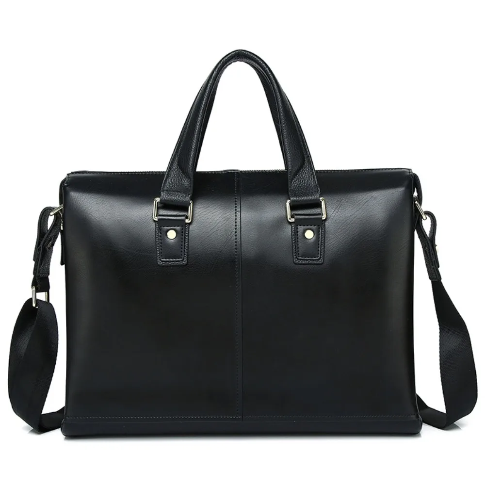 Men's Handbag Retro First Layer Simple Premium Cowhide 15/6 Inch Computer Versatile Fashion Handbag  High-end Business Briefcase