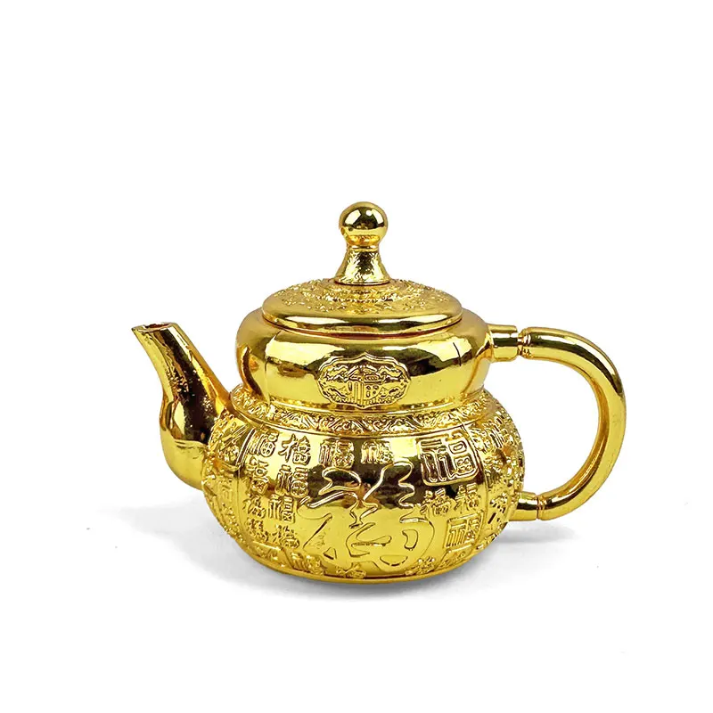 High-end Baifu Sha gold tea set Chinese set 1 tray 1 pot 4 cups decoration Gold tea cup Kung fu tea set