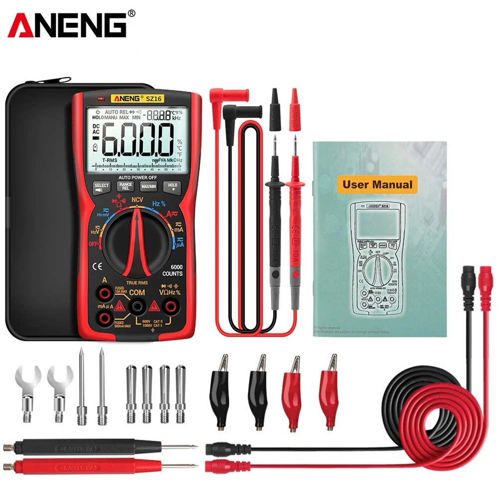 

ANENG SZ16 Smart Multimeter Auto Intelligent Sensor Tester Capacimeter Professional True RMS Digital Voltmeter Electrician Tools