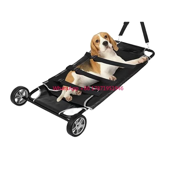 Hot sale Manufacturer Veterinary medical equipment veterinary stretcher trolley for pet rescue with wheels