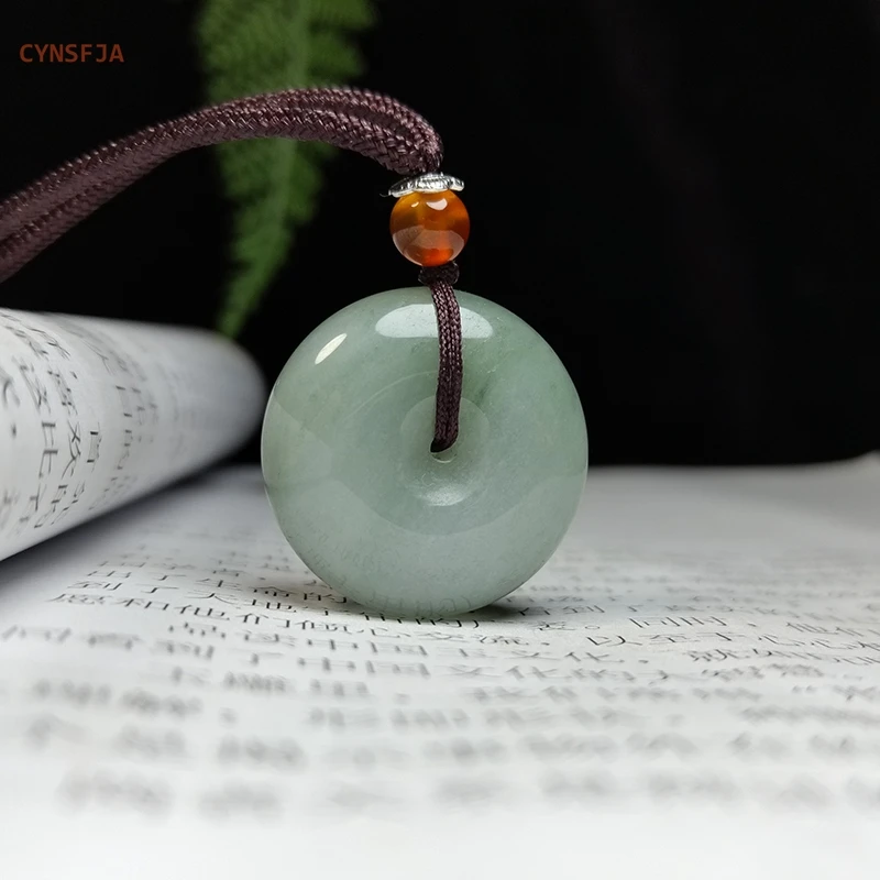 

CYNSFJA New Real Certified Natural Chinese Quartzite Jade Unisex Lucky Amulets Peace Buckle Jade Pendant Birthday Gifts On Sales